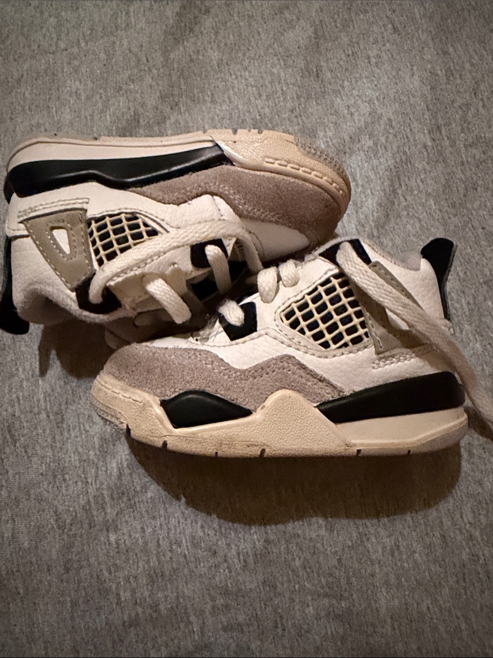 Jordan Kids Beige and Black Retro-Style Sneakers